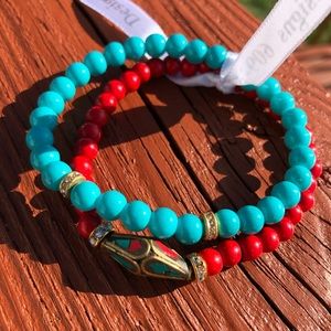 Tibetan style stackable bracelet set